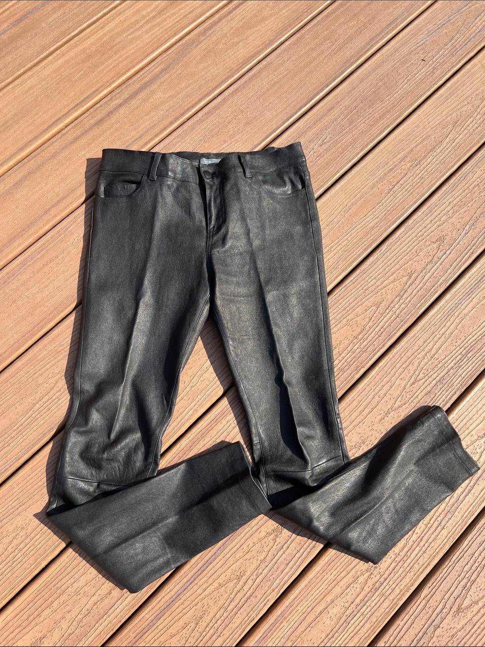 Vince Black Leather Skinny Pants